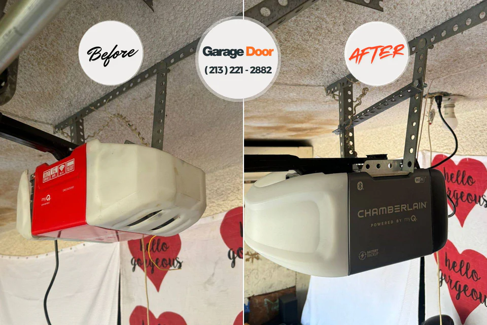 Before and after: garage door repair Hurricane, WV